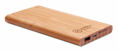 Logo trade business gifts image of: Wireless power bank in bamboo