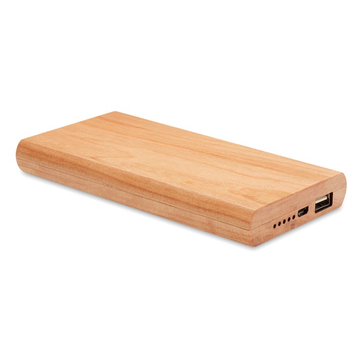 Logo trade promotional item photo of: Power bank 4000 mAh Bamboo ARENA POWER