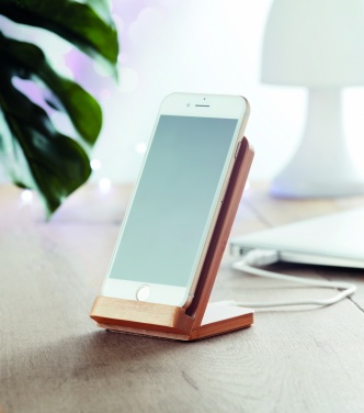 Logotrade promotional item image of: Bamboo wireless charge stand 5W WIRESTAND