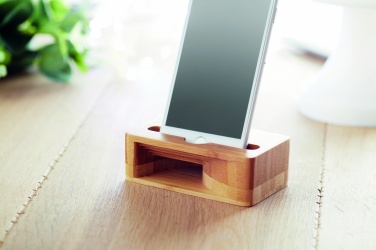 Logo trade promotional products image of: Bamboo phone stand-amplifier CARACOL