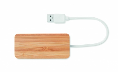 Logo trade advertising products image of: Bamboo USB 3 ports hub