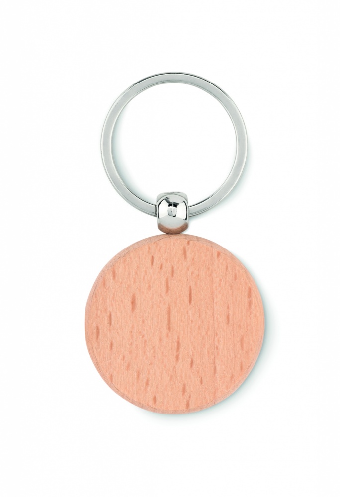 Logo trade promotional merchandise picture of: Round wooden key ring