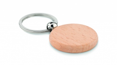 Logo trade promotional products image of: Round wooden key ring Saldus