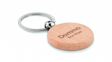 Logo trade promotional giveaways image of: Round wooden key ring Saldus