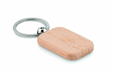 Logo trade promotional giveaways image of: Rectangular wooden key ring Bauska