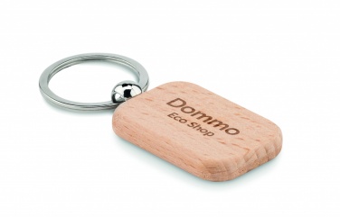 Logo trade promotional gift photo of: Rectangular wooden key ring Bauska