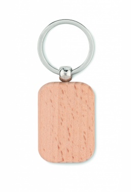 Logo trade promotional merchandise picture of: Rectangular wooden key ring Bauska