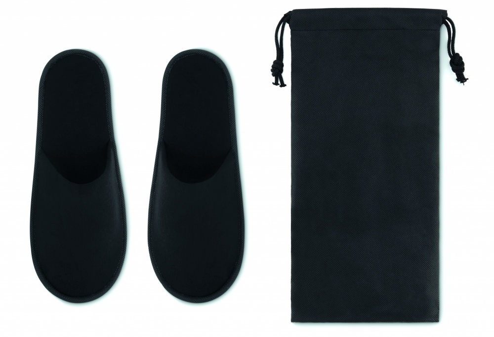 Logo trade business gift photo of: Pair of slippers in pouch