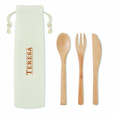 Logo trade promotional items image of: Bamboo cutlery set