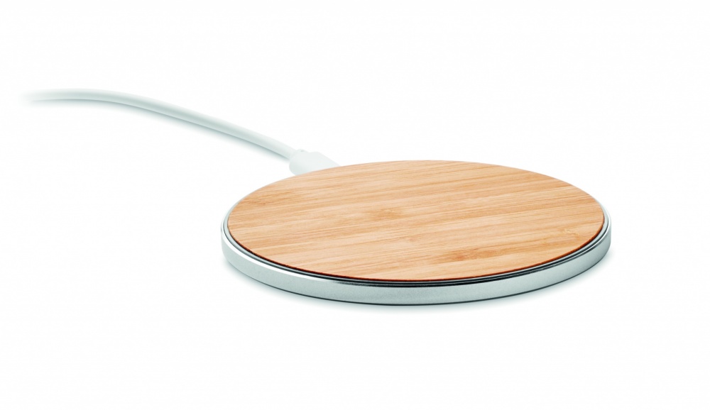 Logotrade promotional product image of: Bamboo wireless charger 10W