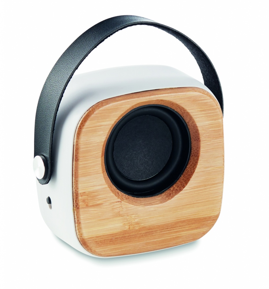 Logo trade advertising products picture of: Speaker 3W with bamboo front side