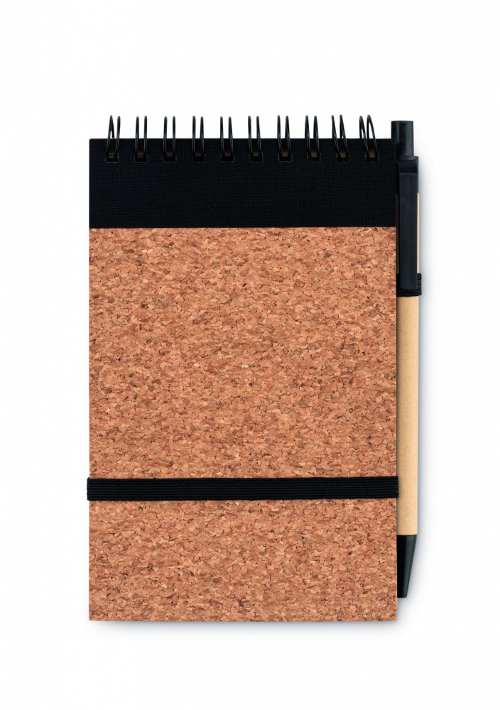 Logo trade promotional gifts picture of: A6 Cork notepad with pen