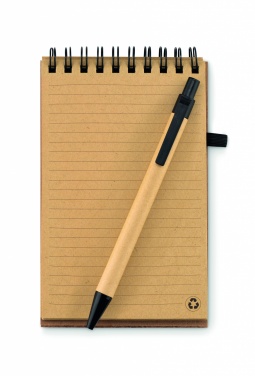 Logo trade promotional giveaways image of: A6 Cork notepad with pen