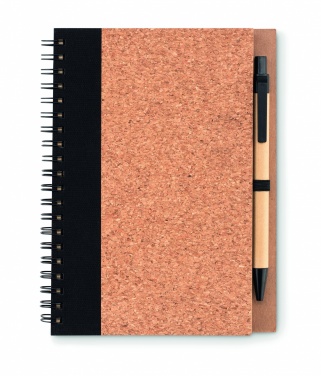 Logo trade promotional giveaways picture of: Cork notebook with pen