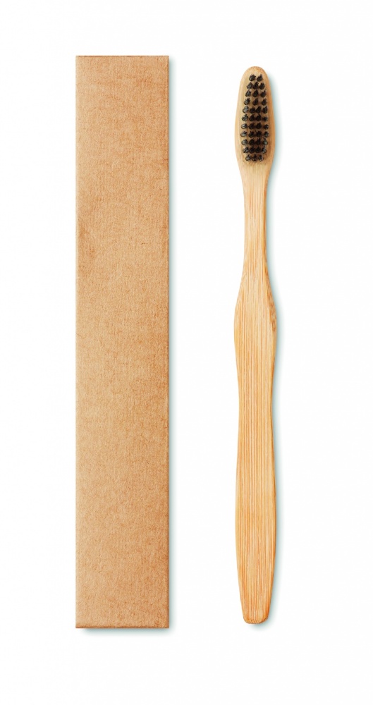 Logo trade corporate gift photo of: Bamboo toothbrush in Kraft box