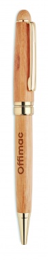 Logo trade promotional item photo of: Bamboo twist-action ballpoint pen in a box