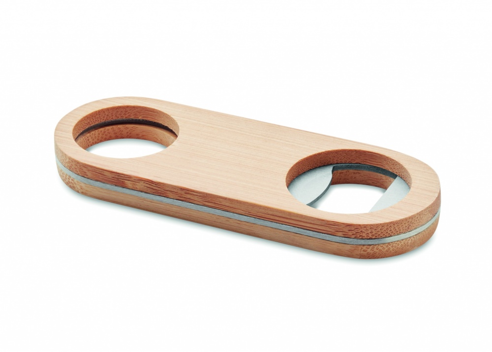 Logo trade promotional gifts picture of: Oval Bamboo bottle opener VALBAMPER