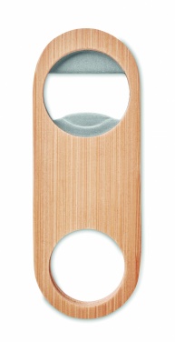 Logo trade promotional merchandise picture of: Oval Bamboo bottle opener VALBAMPER