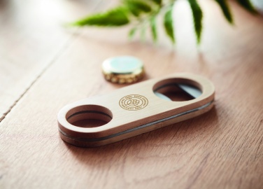 Logo trade corporate gift photo of: Oval Bamboo bottle opener VALBAMPER