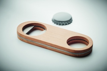 Logotrade promotional giveaway image of: Oval Bamboo bottle opener VALBAMPER