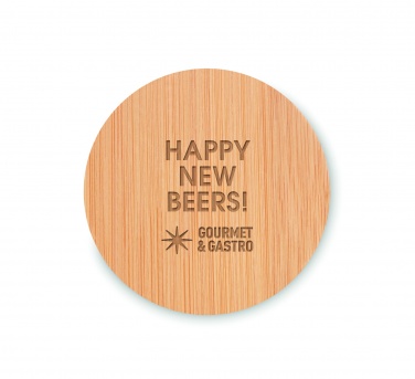 Logotrade promotional gift picture of: Bamboo bottle opener/ coaster