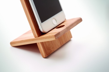 Logo trade promotional gifts image of: Bamboo phone stand/ holder WHIPPY