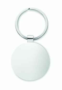 Logo trade promotional items image of: Round key ring metal bamboo Dobele