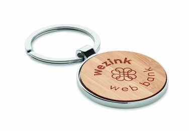 Logotrade promotional item image of: Round key ring metal bamboo