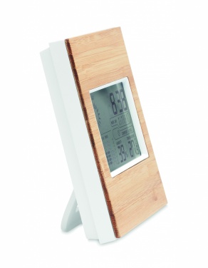 Logotrade promotional product image of: Weather station bamboo front TURKU