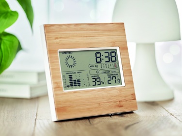 Logotrade promotional giveaways photo of: Weather station bamboo front TURKU