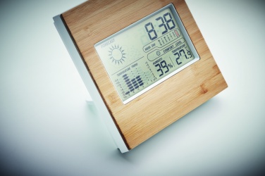 Logo trade promotional merchandise photo of: Weather station bamboo front TURKU