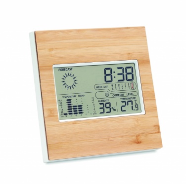 Logotrade advertising products photo of: Weather station bamboo front TURKU