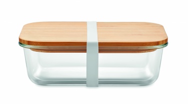 Logo trade advertising products image of: Glass lunchbox with bamboo lid