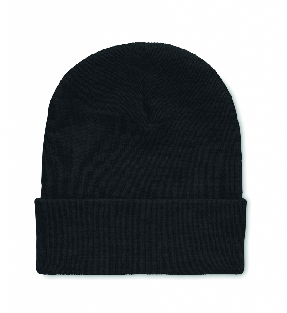 Logotrade advertising product picture of: Beanie in RPET with cuff