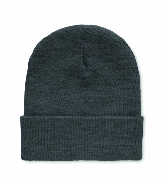 Logo trade corporate gifts image of: Beanie in RPET with cuff