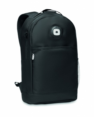 Logo trade promotional products image of: Backpack in RPET & COB light