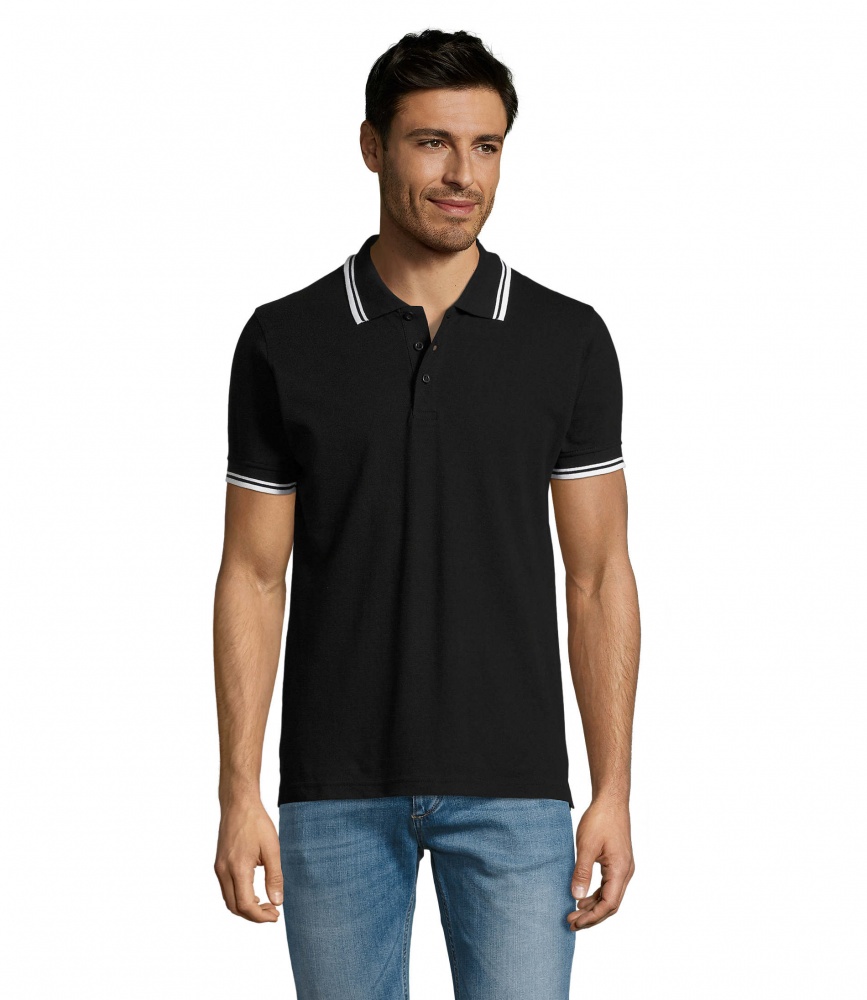 Logo trade business gifts image of: PASADENA men polo 200g