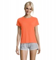 SPORTY WOMEN T-SHIRT POLYES, Neon Orange