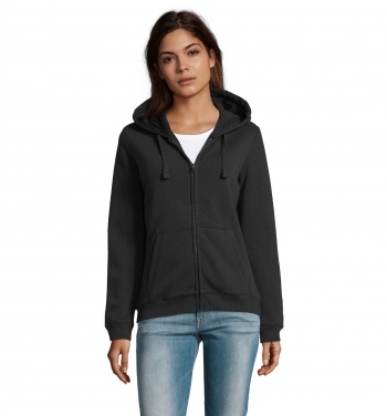 Logo trade promotional merchandise image of: SPIKE WOMEN ZIP HOOD SWEAT