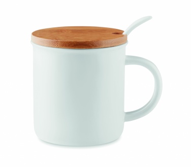 Logo trade promotional giveaways picture of: Porcelain mug with spoon