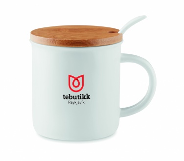 Logo trade business gift photo of: Porcelain mug with spoon