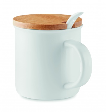 Logo trade corporate gifts picture of: Porcelain mug with spoon