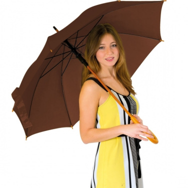 Logo trade promotional giveaway photo of: Wooden automatic umbrella NANCY