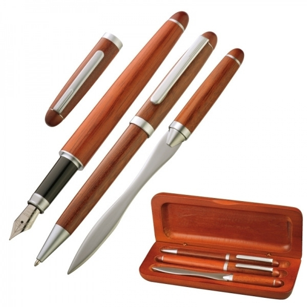 Logotrade promotional giveaway image of: Rosewood writing set BANGKOK