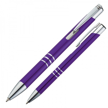 Logo trade promotional gift photo of: Metal ballpen ASCOT