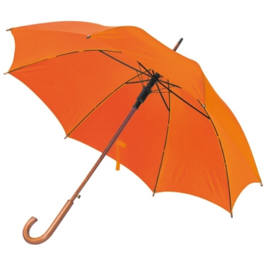 Logo trade business gift photo of: Wooden automatic umbrella NANCY