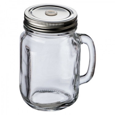 Logotrade promotional merchandise image of: Drinking glass with handle and lid TREVISO 450 ml