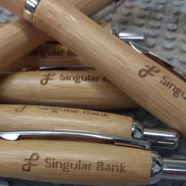 Logo trade promotional merchandise image of: Wooden ballpen BRENTWOOD