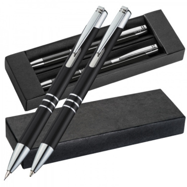 Logo trade promotional item photo of: Metal writing set CLAREMONT