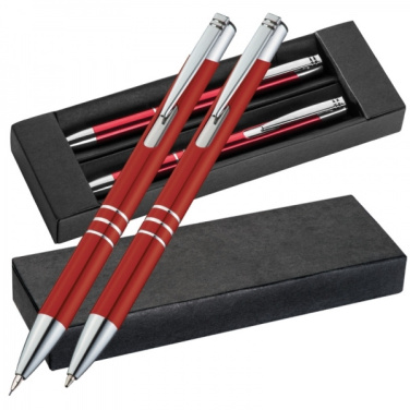 Logo trade advertising products picture of: Metal writing set CLAREMONT